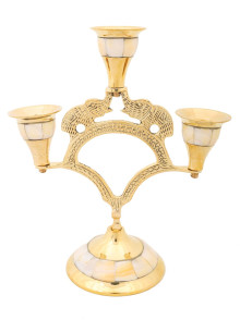 Подсвечник "2 Слона" на 3 свечи  П703 (полиш) 2шт