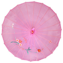 Зонтик китайский розовый 53см, d.84см дерево, бамбук, ткань