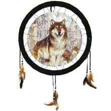 209-27 Панно круглое Волк 21см ткань