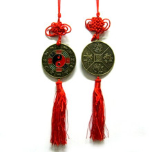 091 Подвеска Фэн-Шуй Инь-янь, 4 дракона к деньгам 28см d.6см 091 Подвеска Фэн-Шуй Инь-янь, 4 дракона к деньгам 28см d.6см