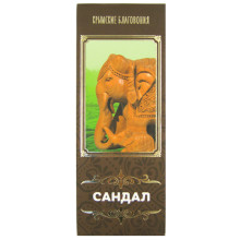 B166 Натуральные благовония "Сандал" 10 палочек d.5мм L.10см с подставкой