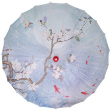Зонтик китайский с сакурой и карпами 53см, d.84см дерево, бамбук, ткань