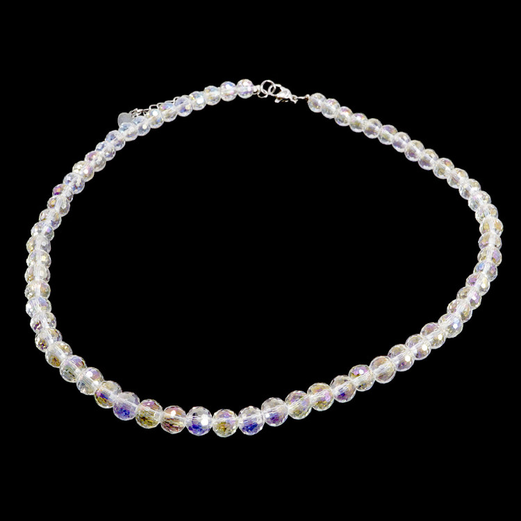 Бусы хрусталь, алмазная огранка Хрустальный водопад 6мм