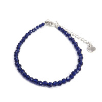 Браслет Шпинель с алмазной огранкой Синий 3мм