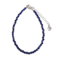 Браслет Шпинель с алмазной огранкой Синий 3мм