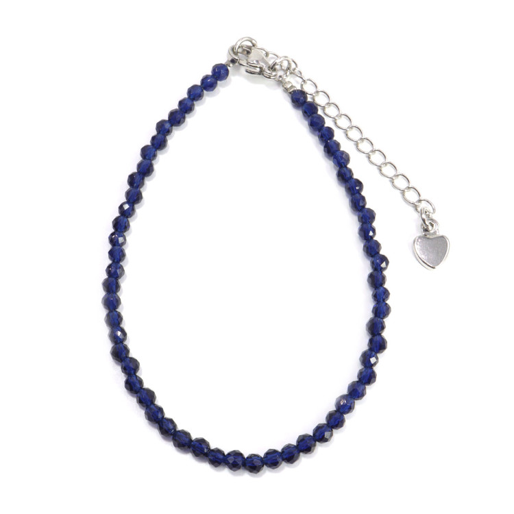 Браслет Шпинель с алмазной огранкой Синий 3мм