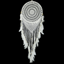 Ловушка снов белого цвета приносит радость и гармонию в семейные отношения h-130см d-43см