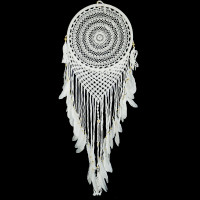 Ловушка снов белого цвета приносит радость и гармонию в семейные отношения h-130см d-43см