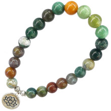 BX Браслет с подвеской на Гармонию (Лотос) камень,8мм