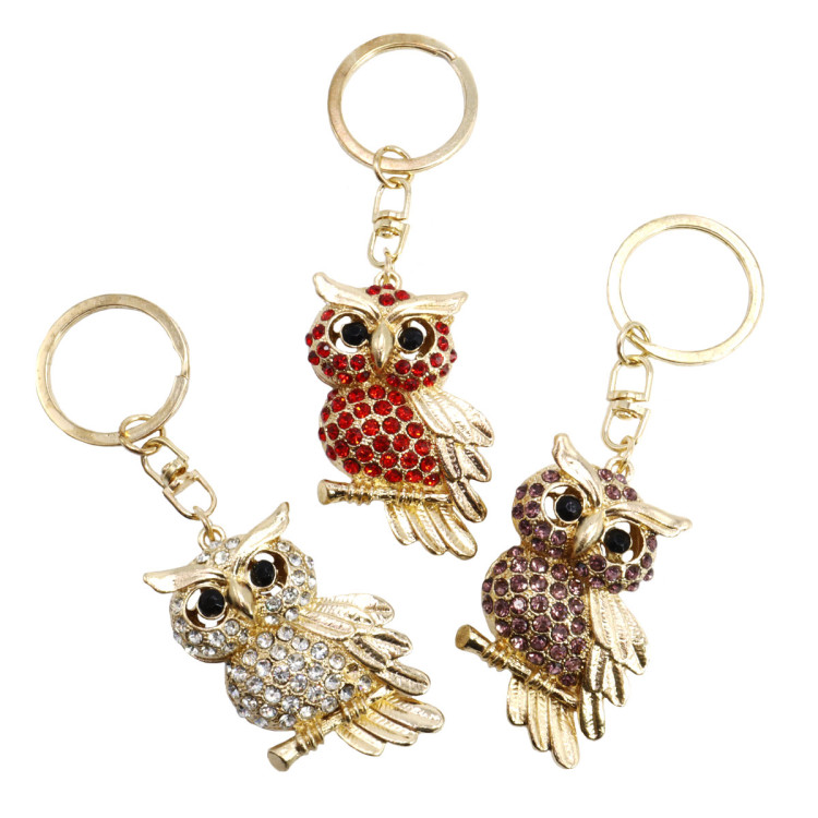 Оберег брелок Сова со стразами символ процветания через мудрость и удачу 11см