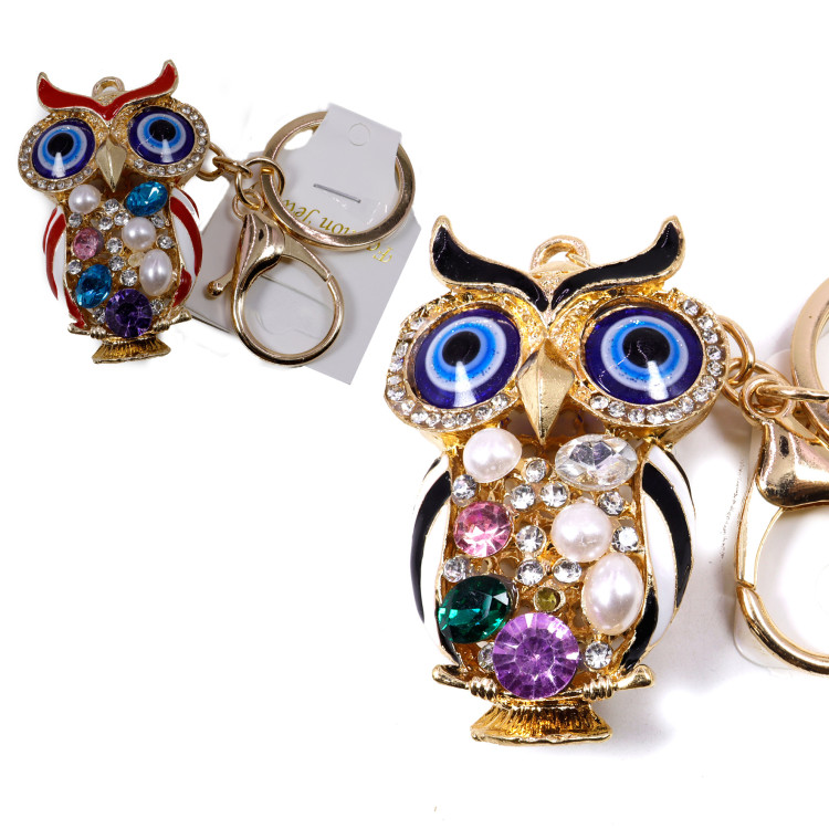 Оберег брелок Сова со стразами символ процветания через мудрость и удачу 11см