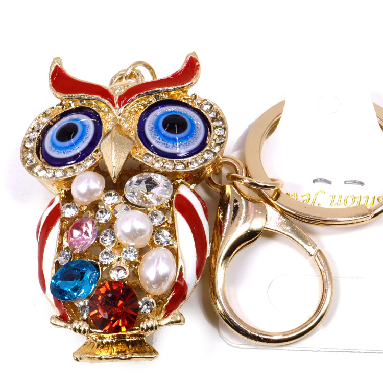 Оберег брелок Сова со стразами символ процветания через мудрость и удачу 11см