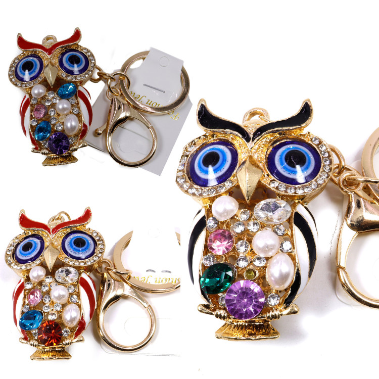 Оберег брелок Сова со стразами символ процветания через мудрость и удачу 11см