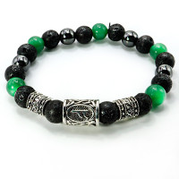 Браслет с руной Феху Нефрит Лава Гематит Финансовое благополучие Новые источники дохода 8мм