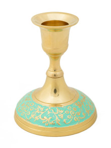 Подсвечник  П16786/8 (полиш) эмаль зеленая Подсвечник  П16786/8 (полиш) эмаль зеленая
