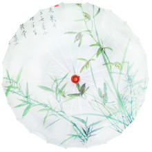 Зонтик китайский белый с бамбуком 53см, d.84см дерево, бамбук, ткань