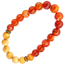 BX048 Браслет камень, дерево, 8 мм