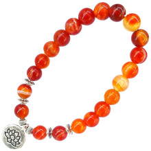 BX Браслет с подвеской на Гармонию (Лотос) камень,8мм