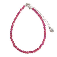 Браслет Шпинель с алмазной огранкой Розовые рубины 3мм