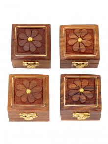 Шкатулка (дерево) резная "Цветок"