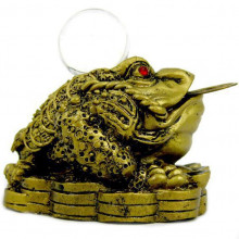8 Жаба богатства с шаром фигурка 7х7х7см полистоун 8 Жаба богатства с шаром фигурка 7х7х7см полистоун