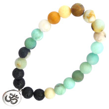 BX Браслет с подвеской на Просветление (Ом) камень,8мм