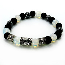 Браслет с руной Эваз Лунный камень Шунгит Гематит Исполнение заветной мечты 8мм Браслет с руной Эваз Лунный камень Шунгит Гематит Исполнение заветной мечты 8мм