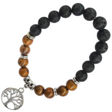 BX Браслет с подвеской на Развитие (Дерево Жизни) камень, дерево, 8мм