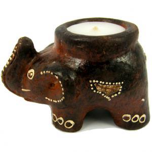 Свеча в керамике Слон 11х7см