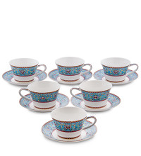 Чайный набор на 6 перс. "Арабески" (Arabesca Blue Pavone)