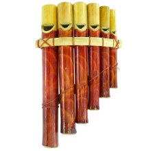 189-04 Флейта Пана "Гудень" 6 трубок бамбук 14,5х8см