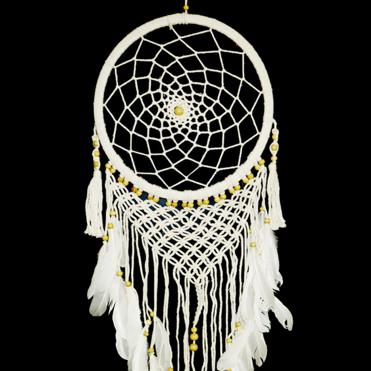 Ловушка снов белого цвета приносит радость и гармонию в семейные отношения h-96см d-12см