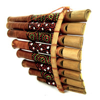 189 Флейта Пана "Гудень" 8 трубок бамбук 20х11см