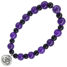 BX130 Браслет с подвеской на Просветление (Ом) камень,8мм, 6 мм