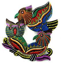 Панно Совы цветные, дерево 23х18см Панно Совы цветные, дерево 23х18см