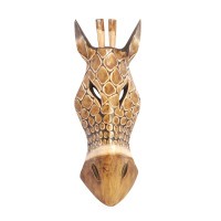 Маска голова Жирафа настенная дерево Албезия Оберег на удачу 30см