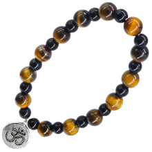 BX131 Браслет с подвеской на Просветление (Ом) камень,8мм, 6 мм