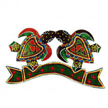 Панно Черепахи цветные, дерево 30х18см Панно Черепахи цветные, дерево 30х18см