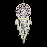 Ловушка снов бело-розового цвета символ любви, романтики, взаимности в чувствах h-95см d-32см