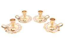 Подсвечник  П3135/4 перл.с ручкой (набор из 4)