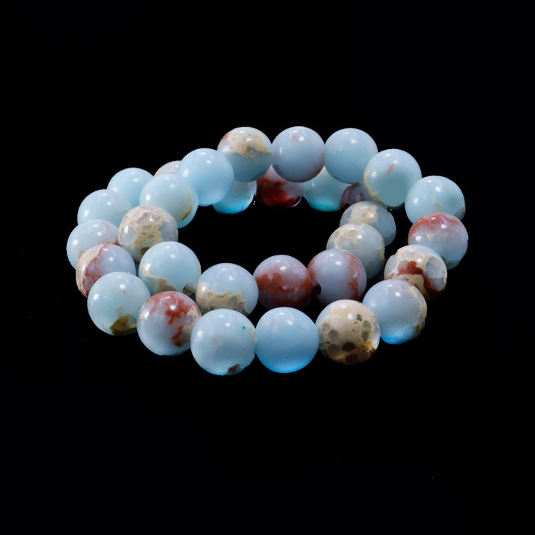 Браслет каменный Голубой агат - открывает денежный поток привлекает процветание