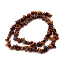 Бусы каменные  Тигровый глаз -  мощная защита от порчи и колдовства 47см 25g