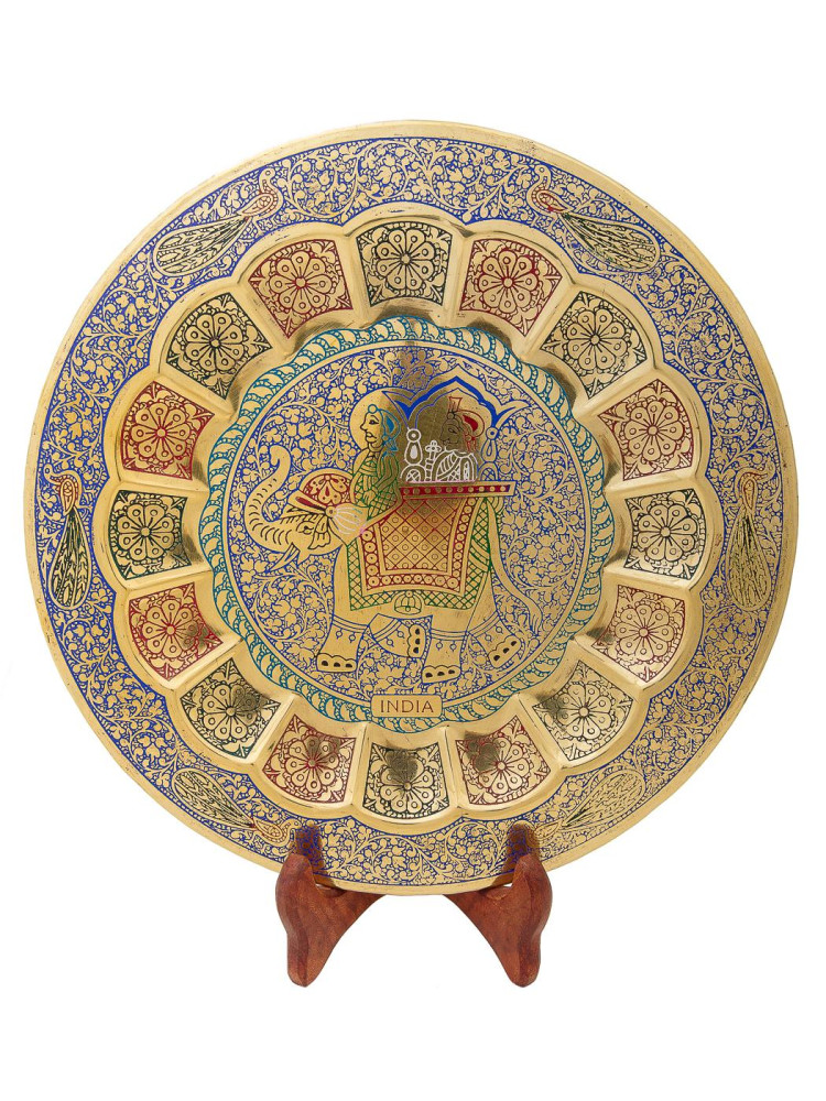 Панно декоративное "Слон" 12" эмаль син