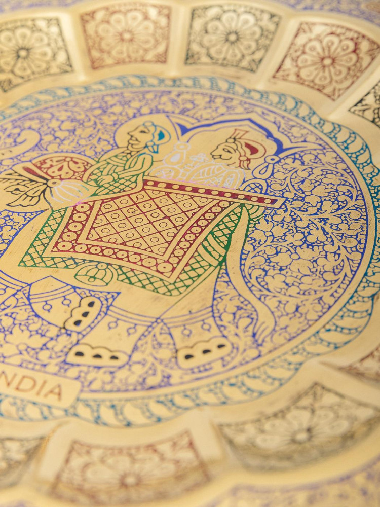 Панно декоративное "Слон" 12" эмаль син